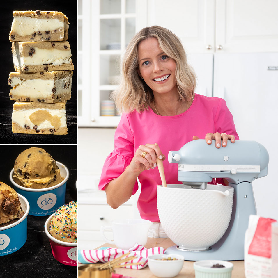 Kristen Tomlan, owner of Cookie Do with her various scoops and sandwiches