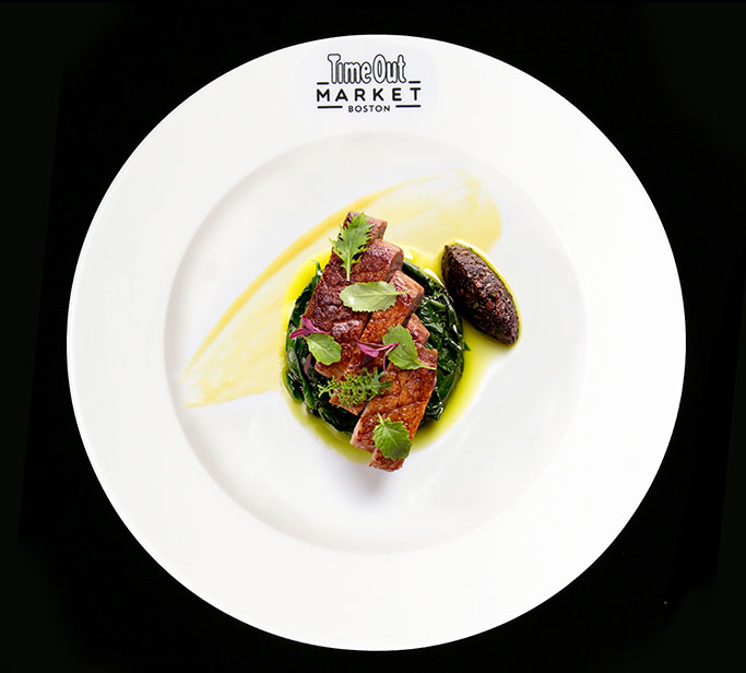 Duck dish by Peter Ungar of Tasting Counter at Time Out Market Boston