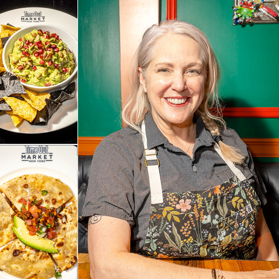 Chef Ivy Stark with her guacamole and quesadilla