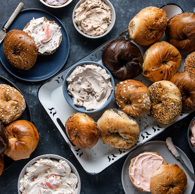 bagels and cream cheese